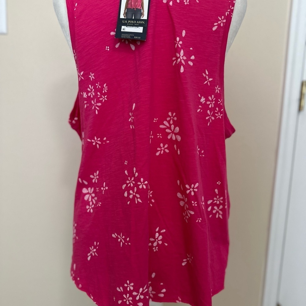 Floral Pink and White with Tie Women's Top NWT - Picture 4 of 7